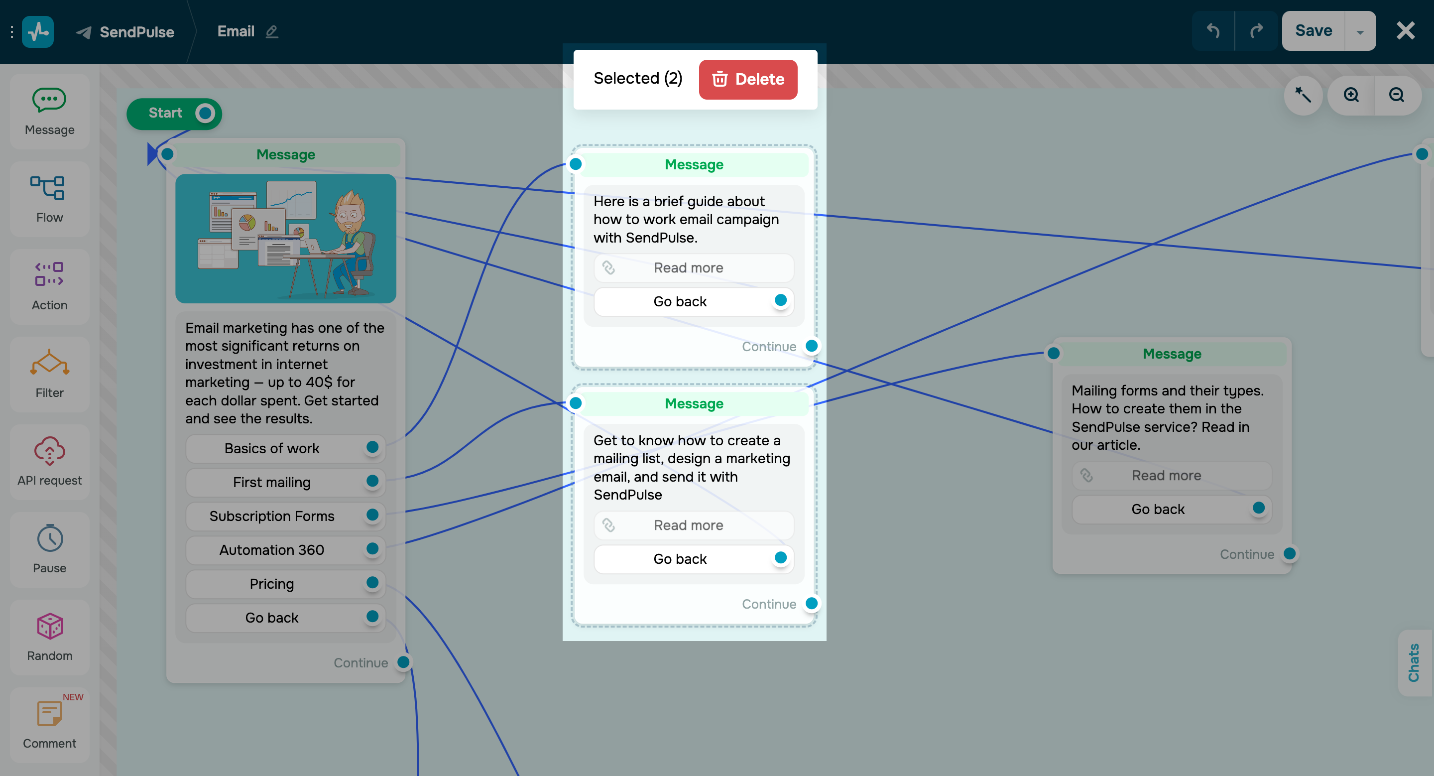 New chatbot builder features