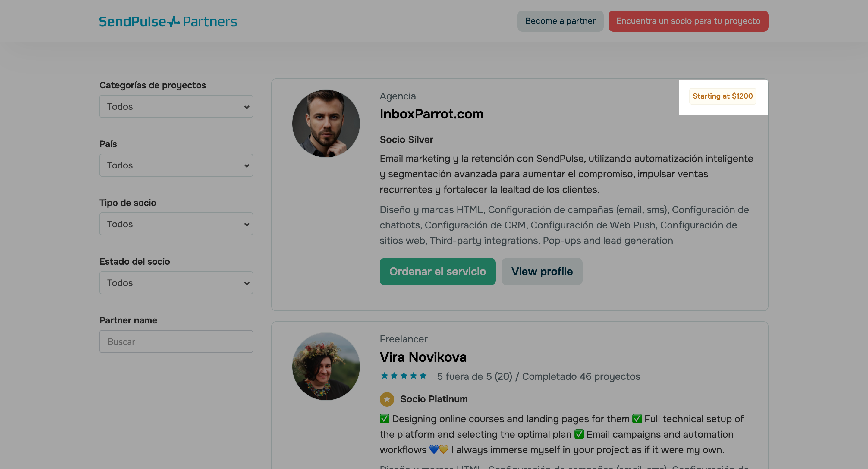 Añadir precio mínimo