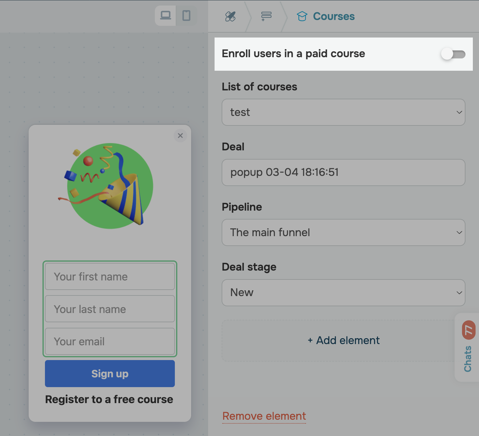Enroll students in your free courses