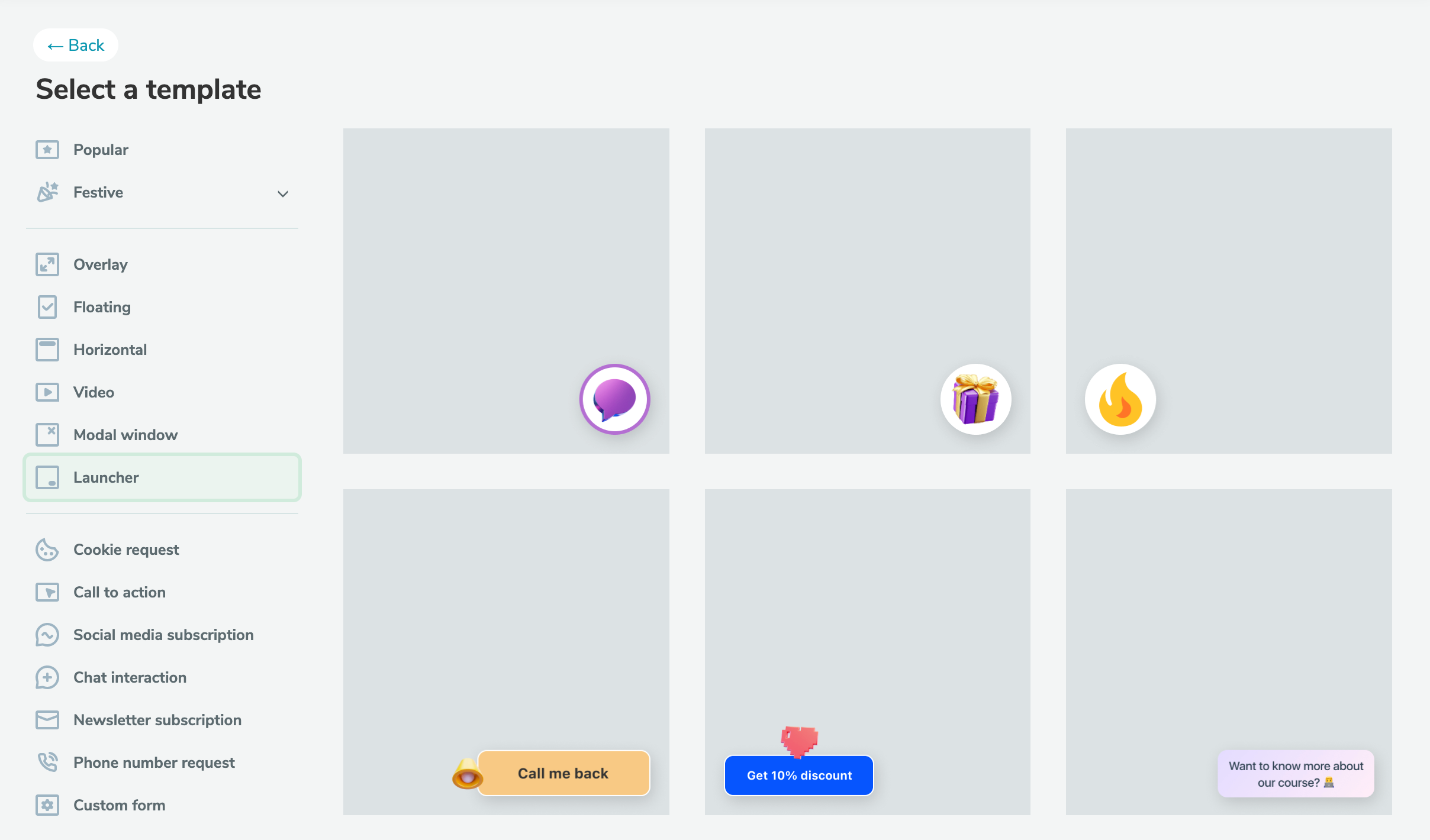 Novo recurso de formulários pop-up