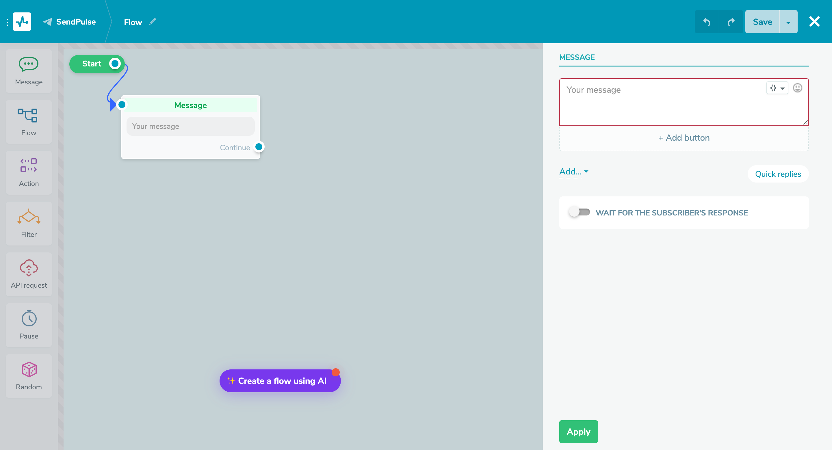 Crear un flujo utilizando IA