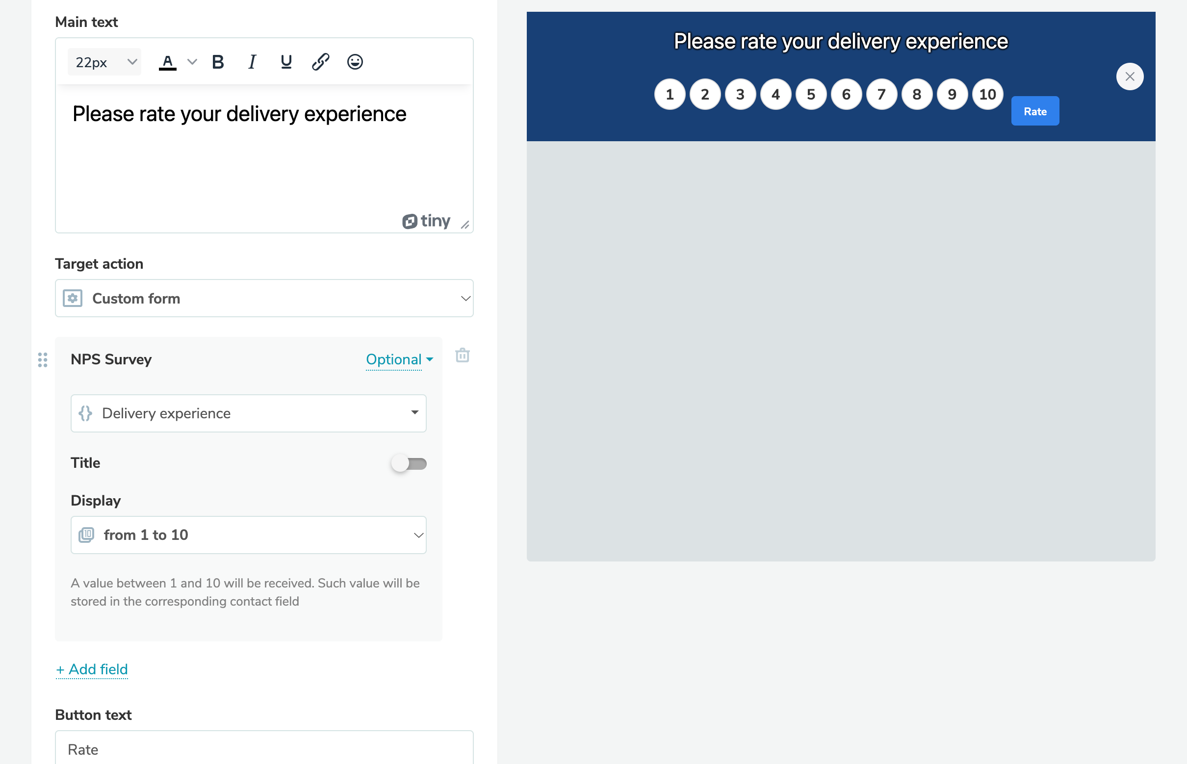How to create an NPS survey widget