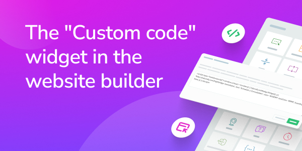 The "Custom code" widget in the website builder