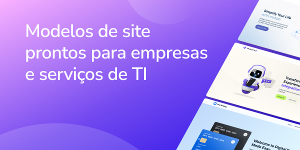 Modelos de site prontos para empresas e serviços de TI