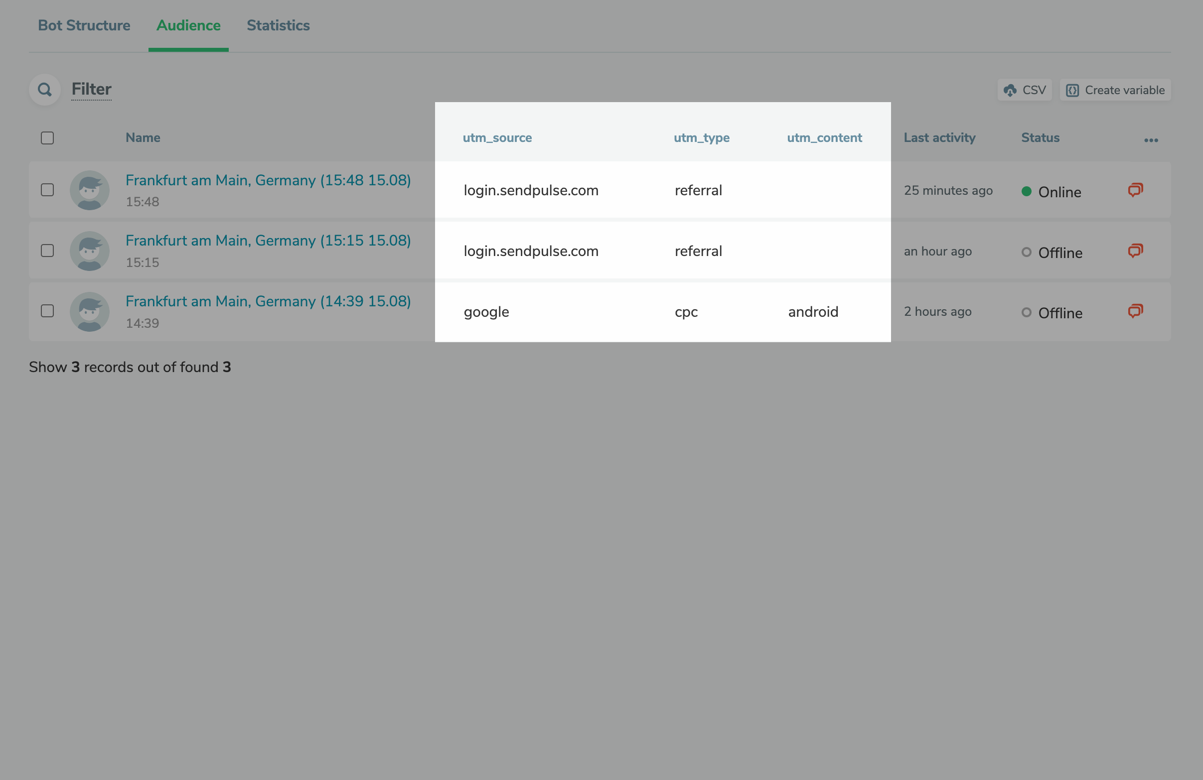 Transferir tags UTM automaticamente