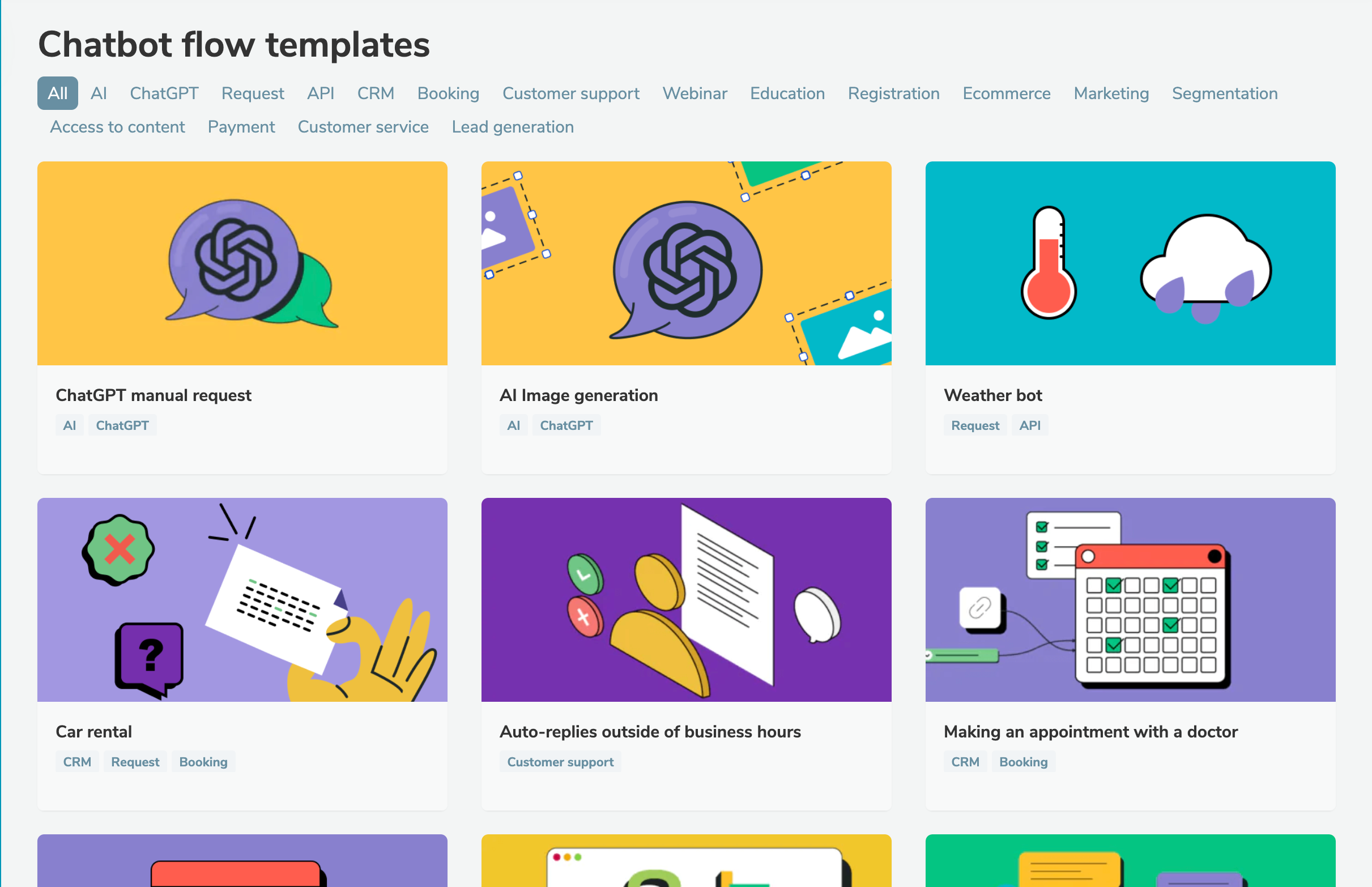 Uso de plantillas de flujo de chatbot