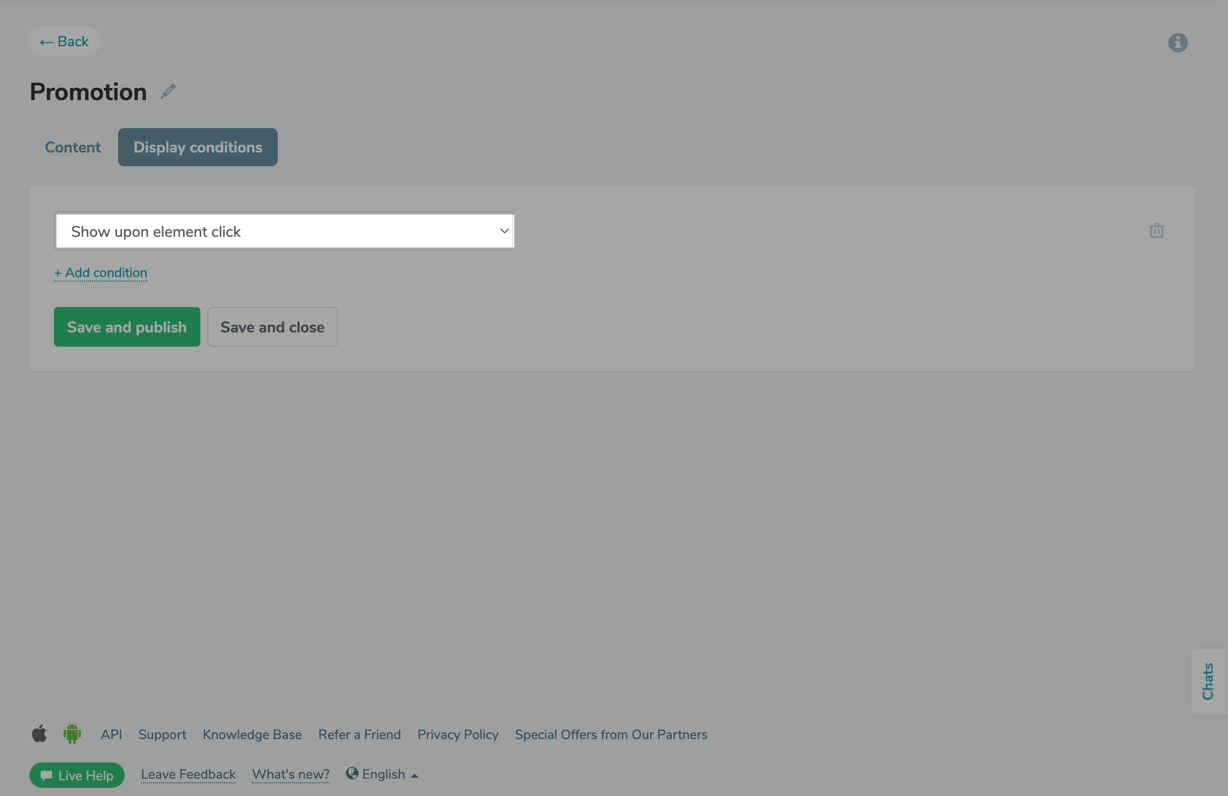 Pop-up launch upon website element click