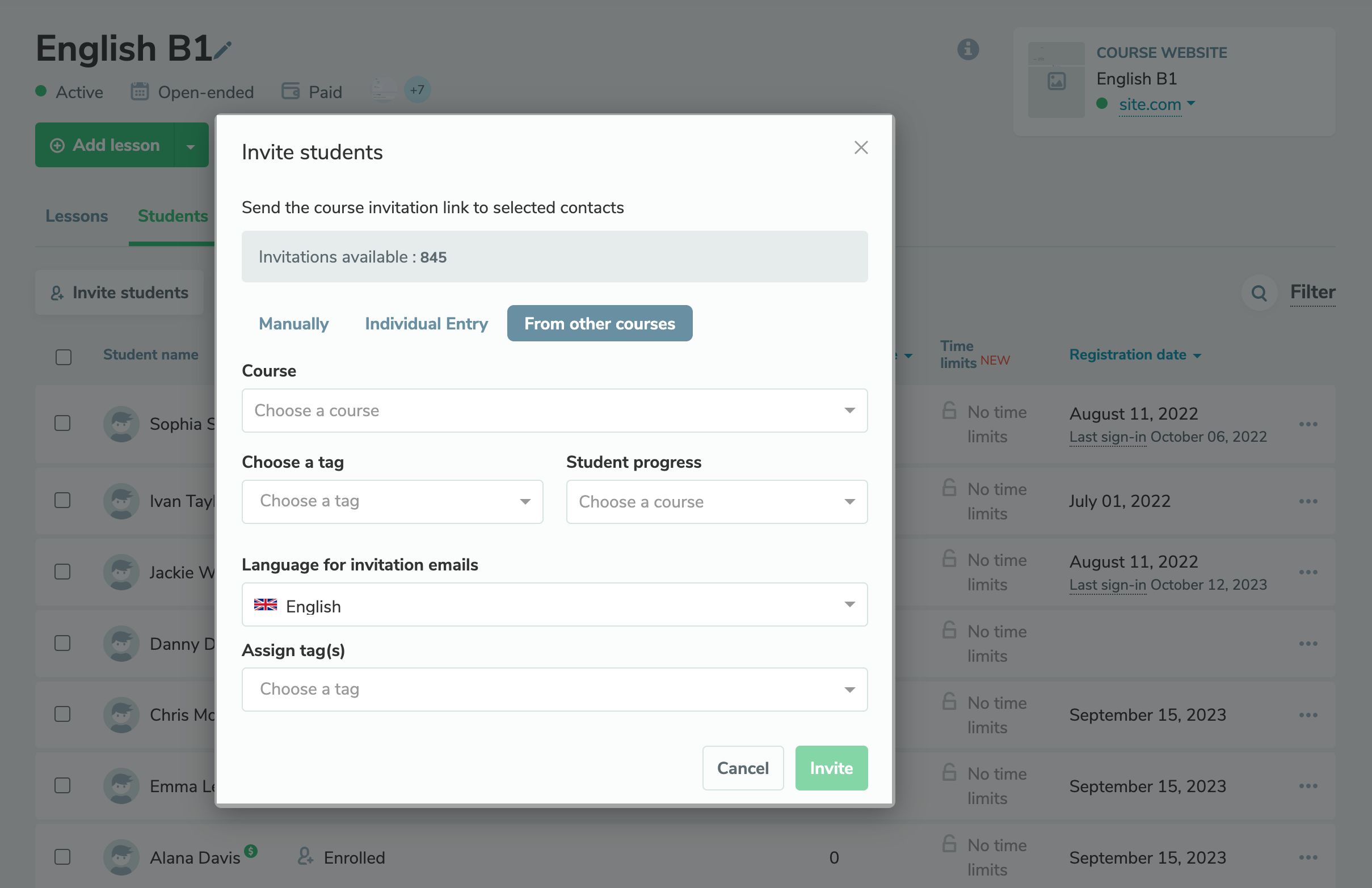 Convidar alunos de outros cursos