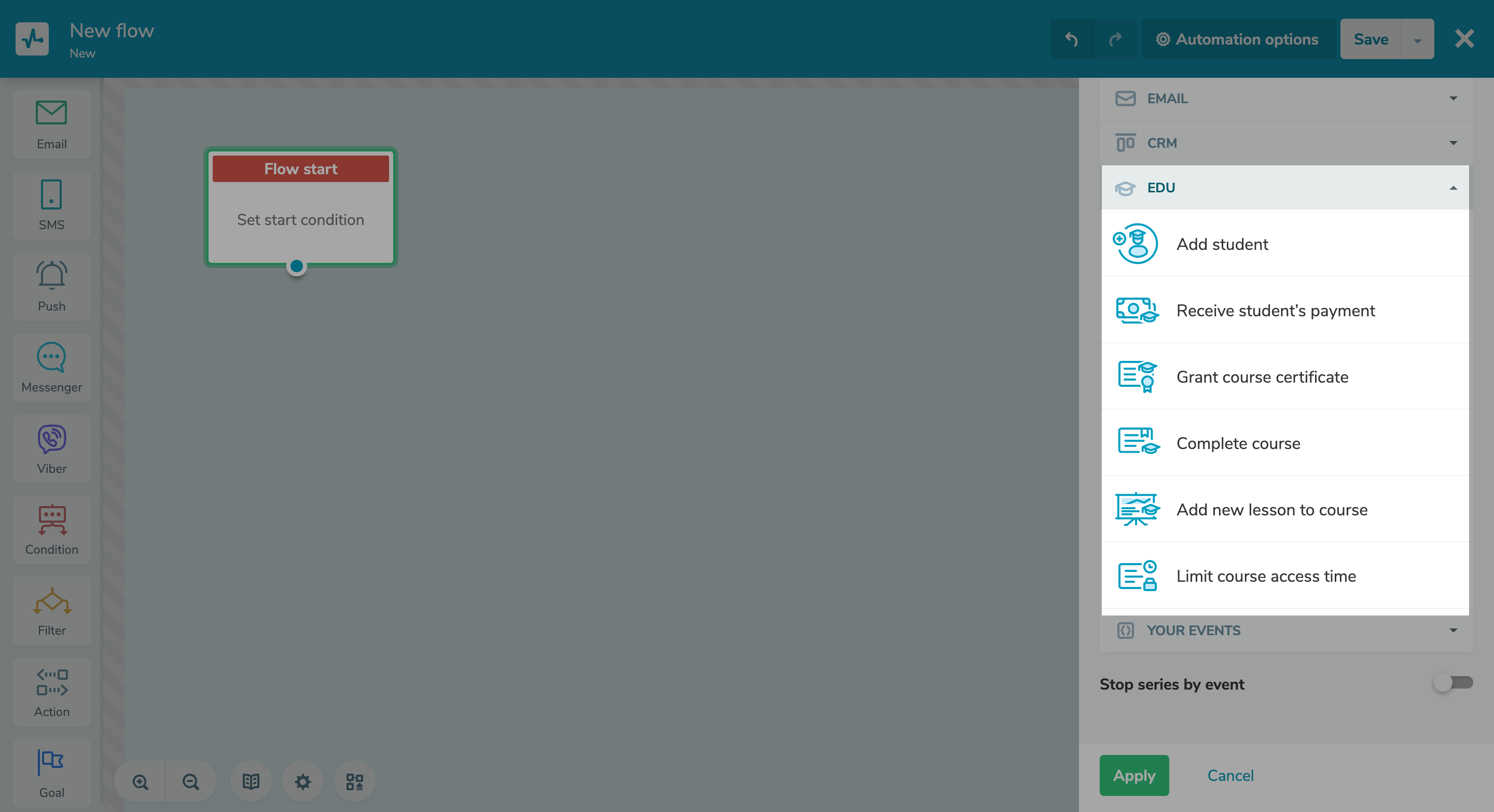 New automation launch triggers in EDU