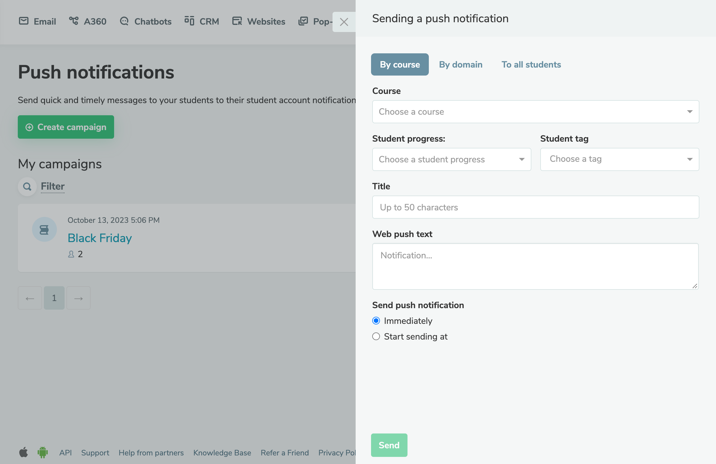 Personaliza notificaciones web push