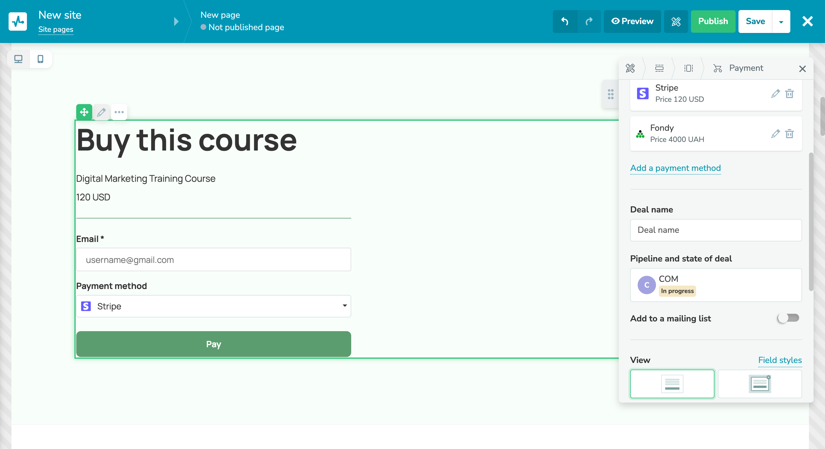 Updated payment forms