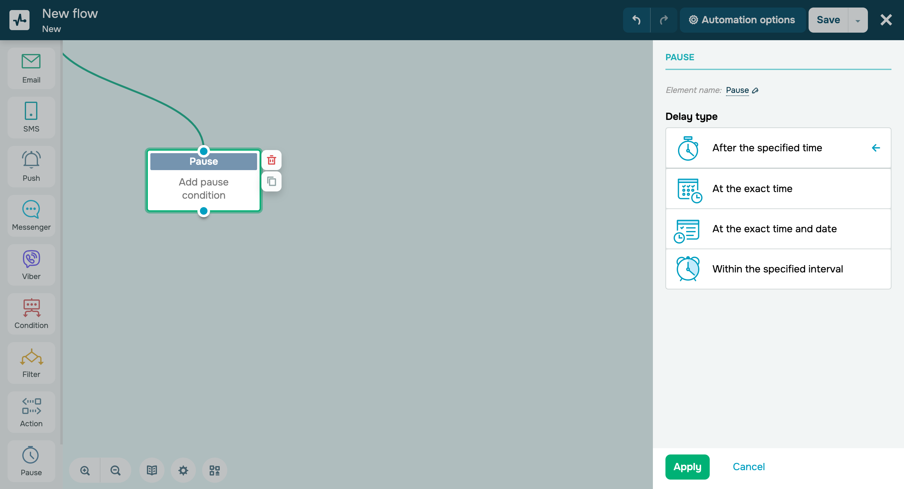 The “Pause” element in Automation 360
