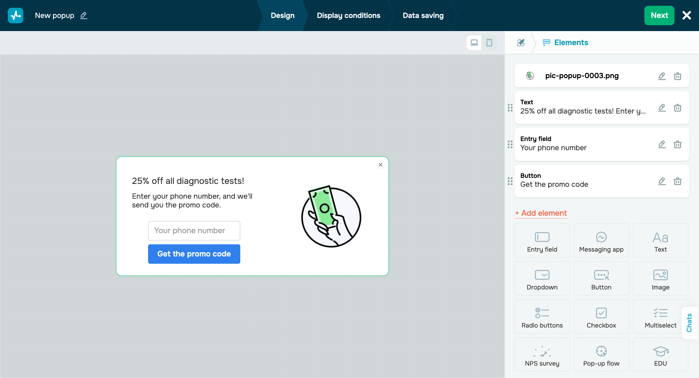 New pop-up builder features 