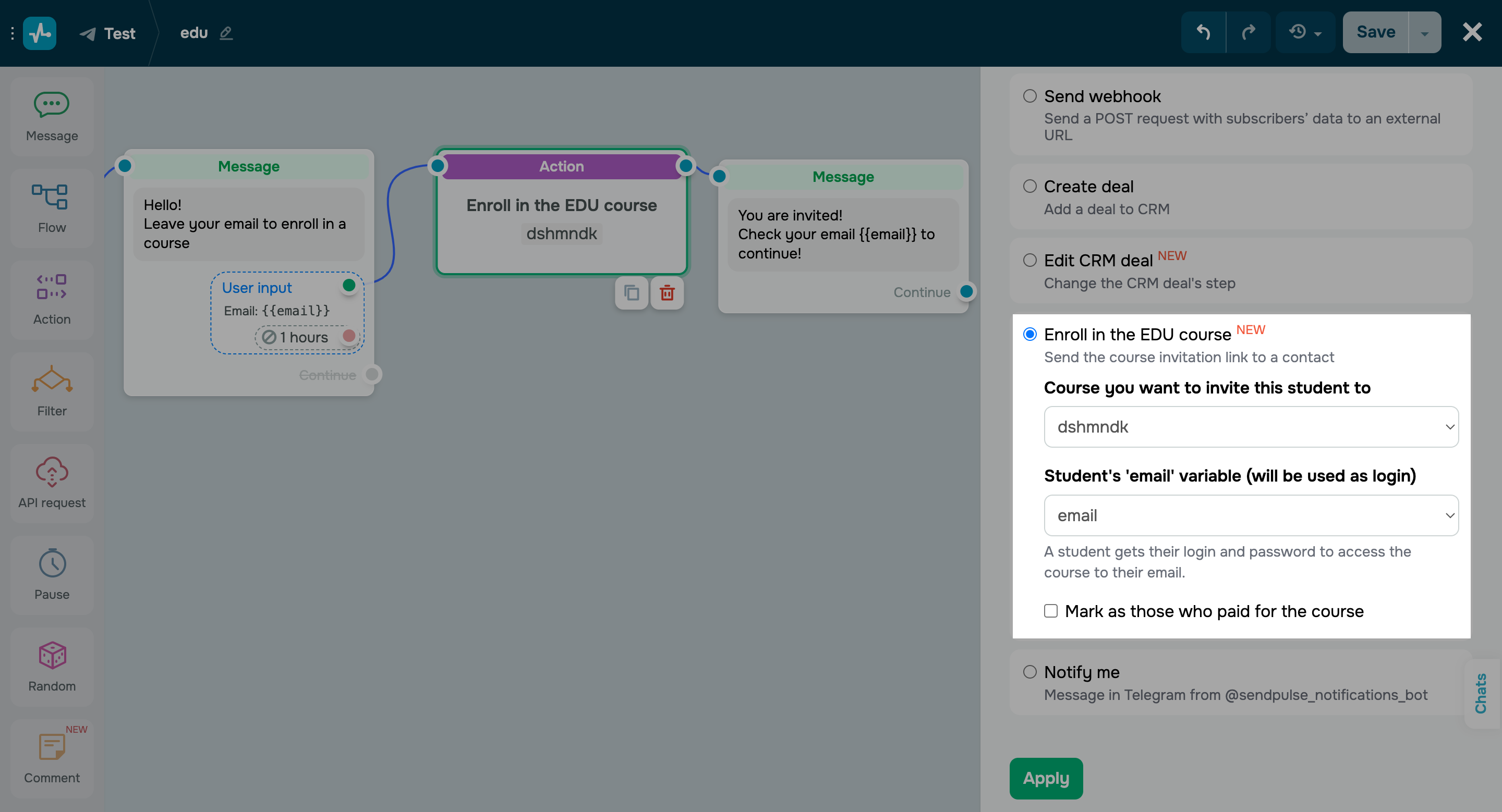 Automate student enrollment
