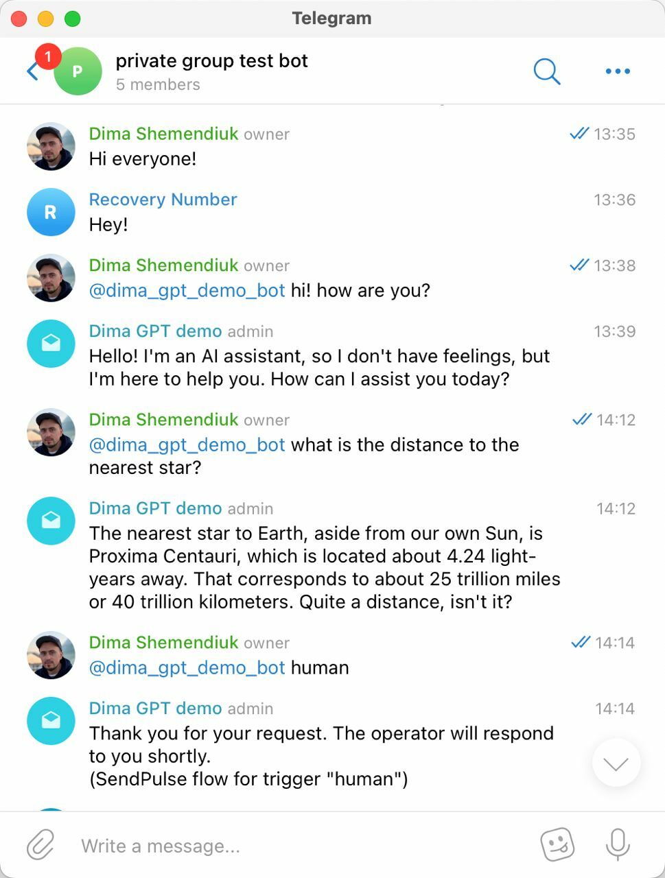 Use new OpenAI chatbot triggers in Telegram groups