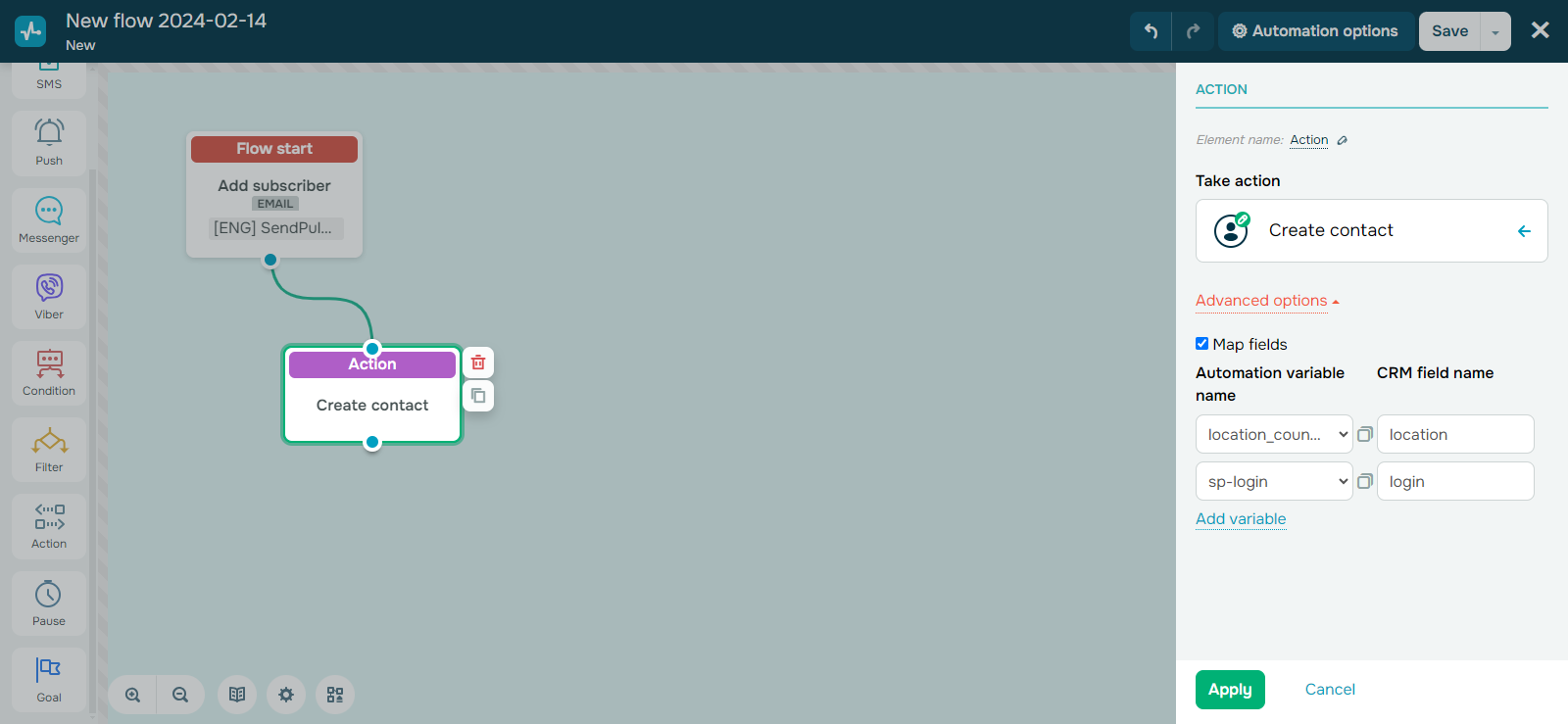 Manually synchronize variables when transferring contacts