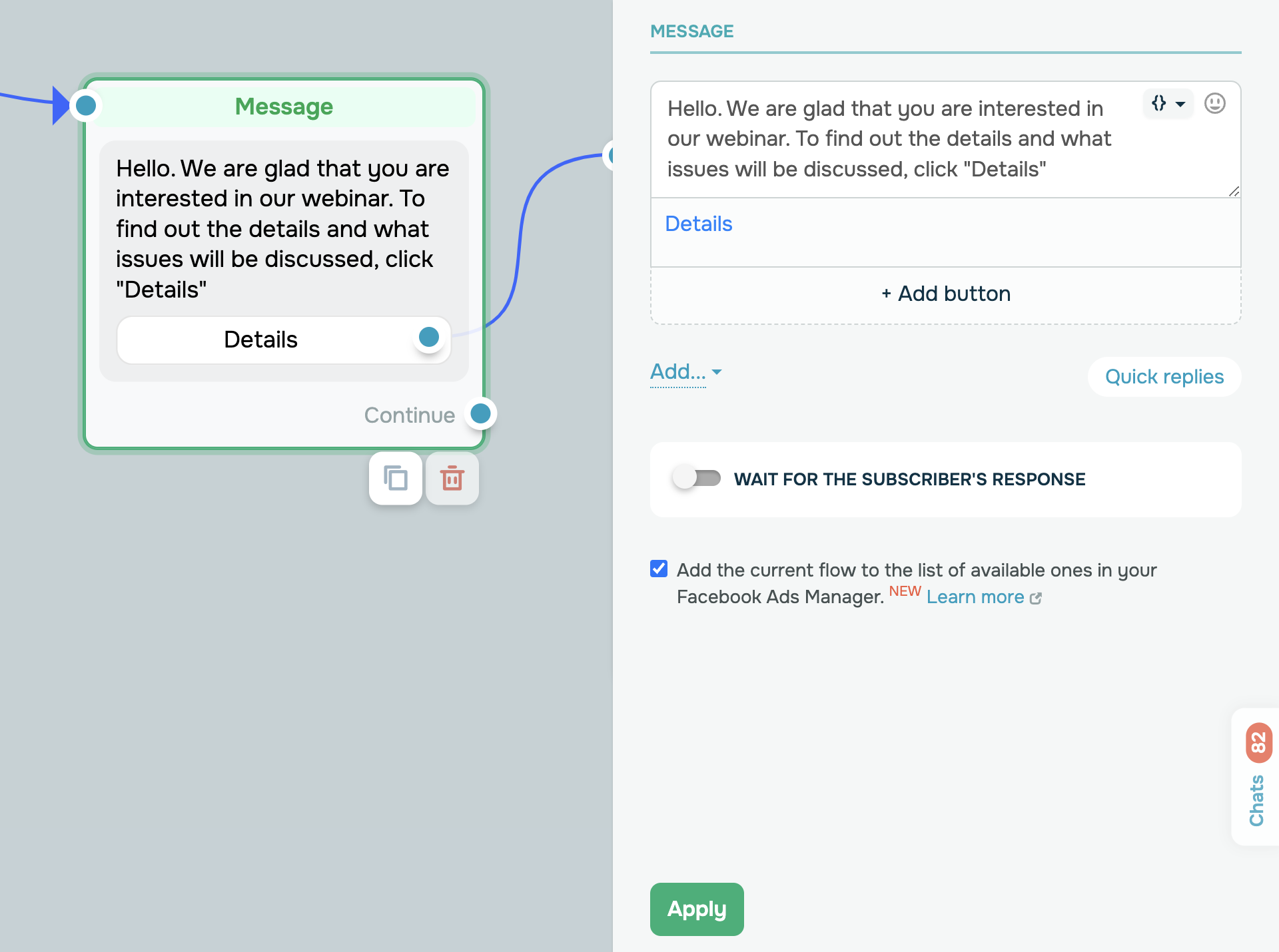 Launch your chatbot flows through Meta Ads Manager