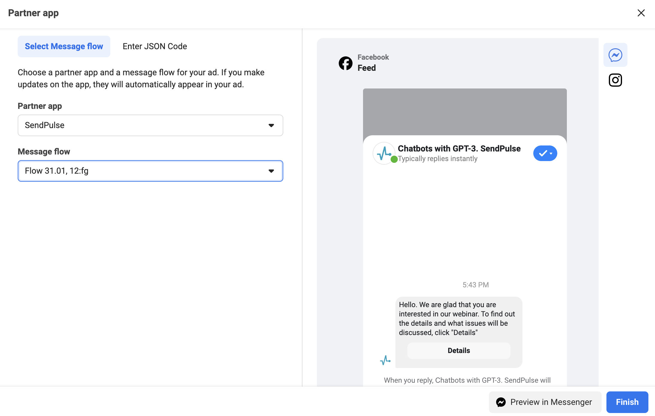 Launch your chatbot flows through Meta Ads Manager