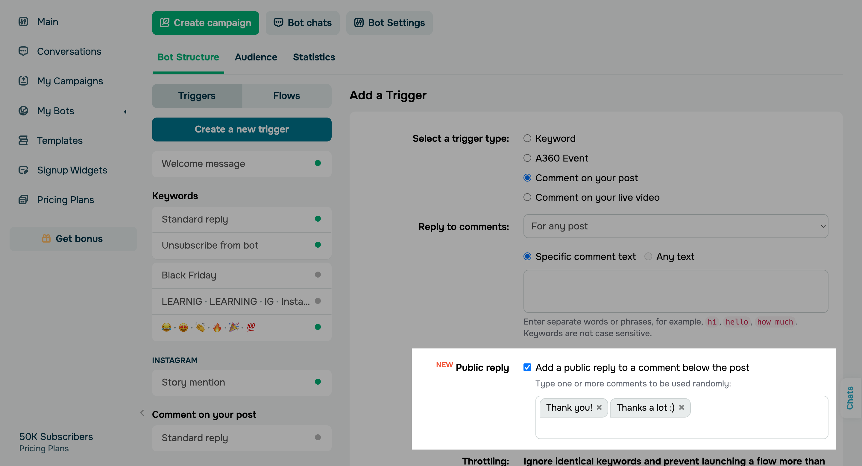 Automate replying to comments on your Instagram posts