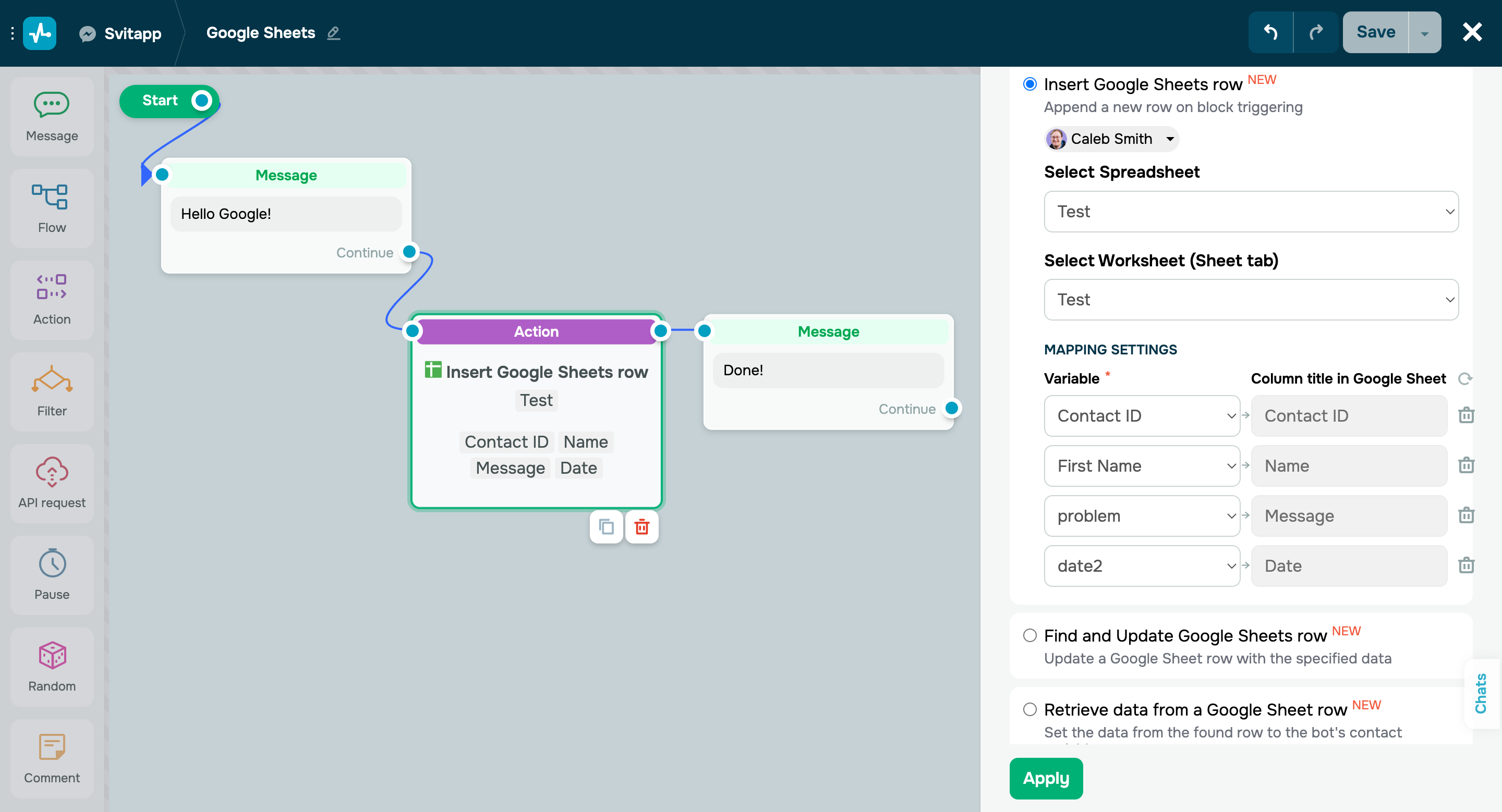 Integrate Google Sheets with SendPulse
