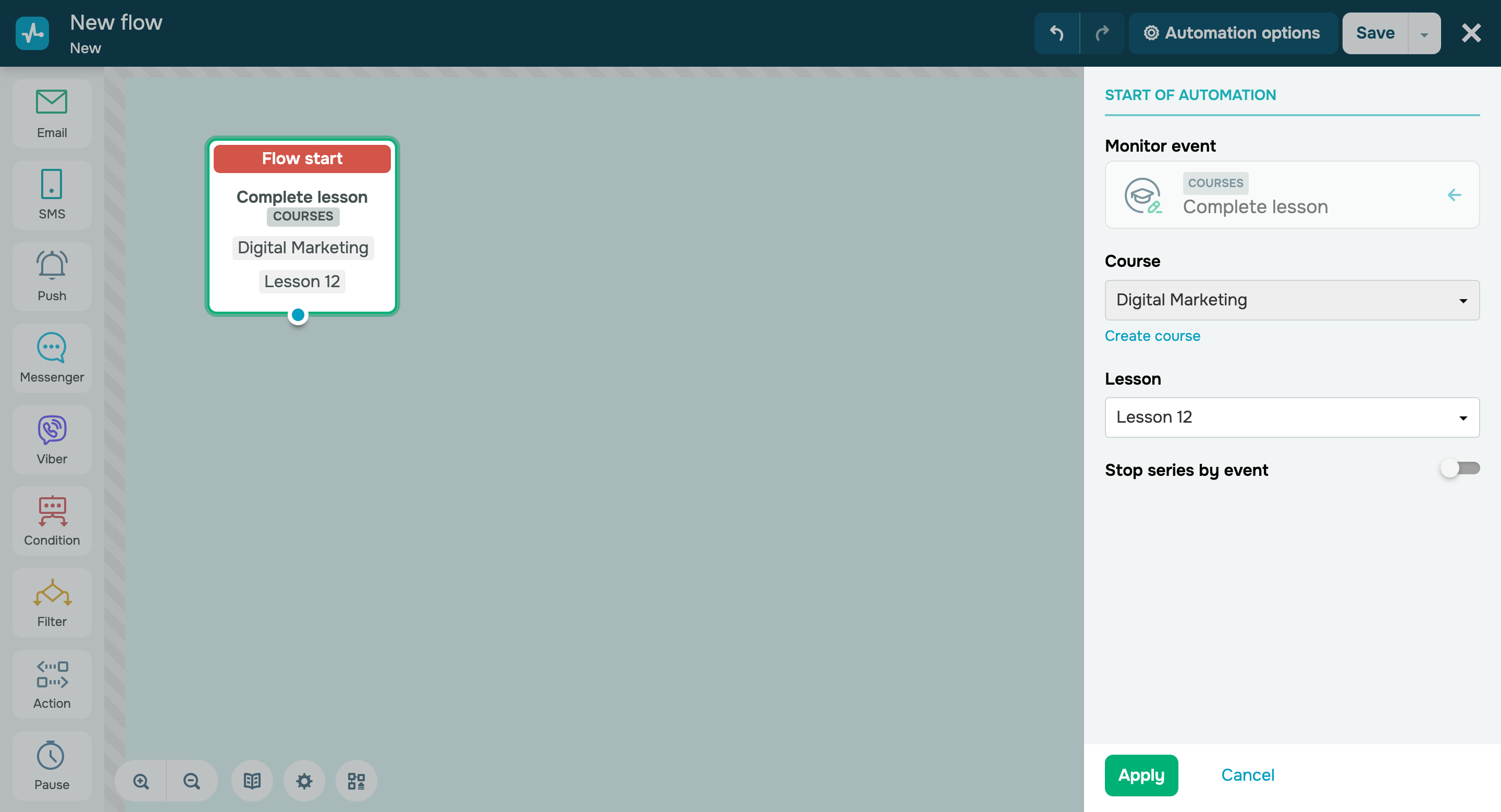 New launch trigger in Automation 360: Completed lesson