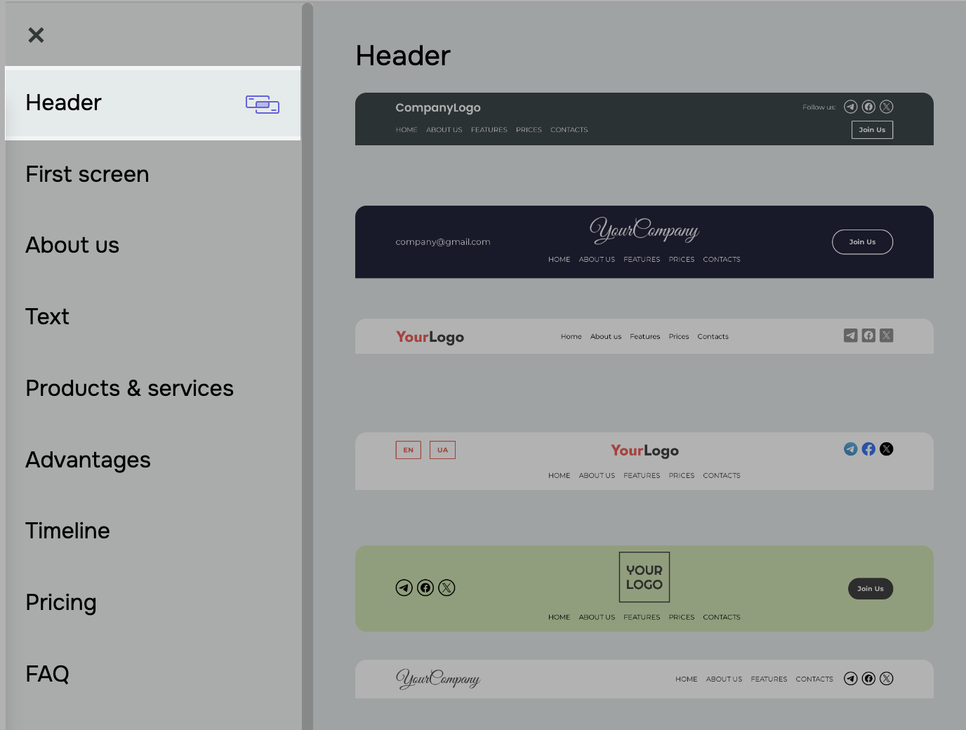 We’ve also rolled out a new “Header” element, which you can use to improve your website navigation