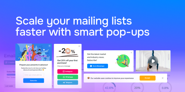 Scale your mailing lists faster with smart pop-ups