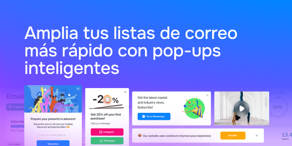 Amplia tus listas de correo más rápido con pop-ups inteligentes