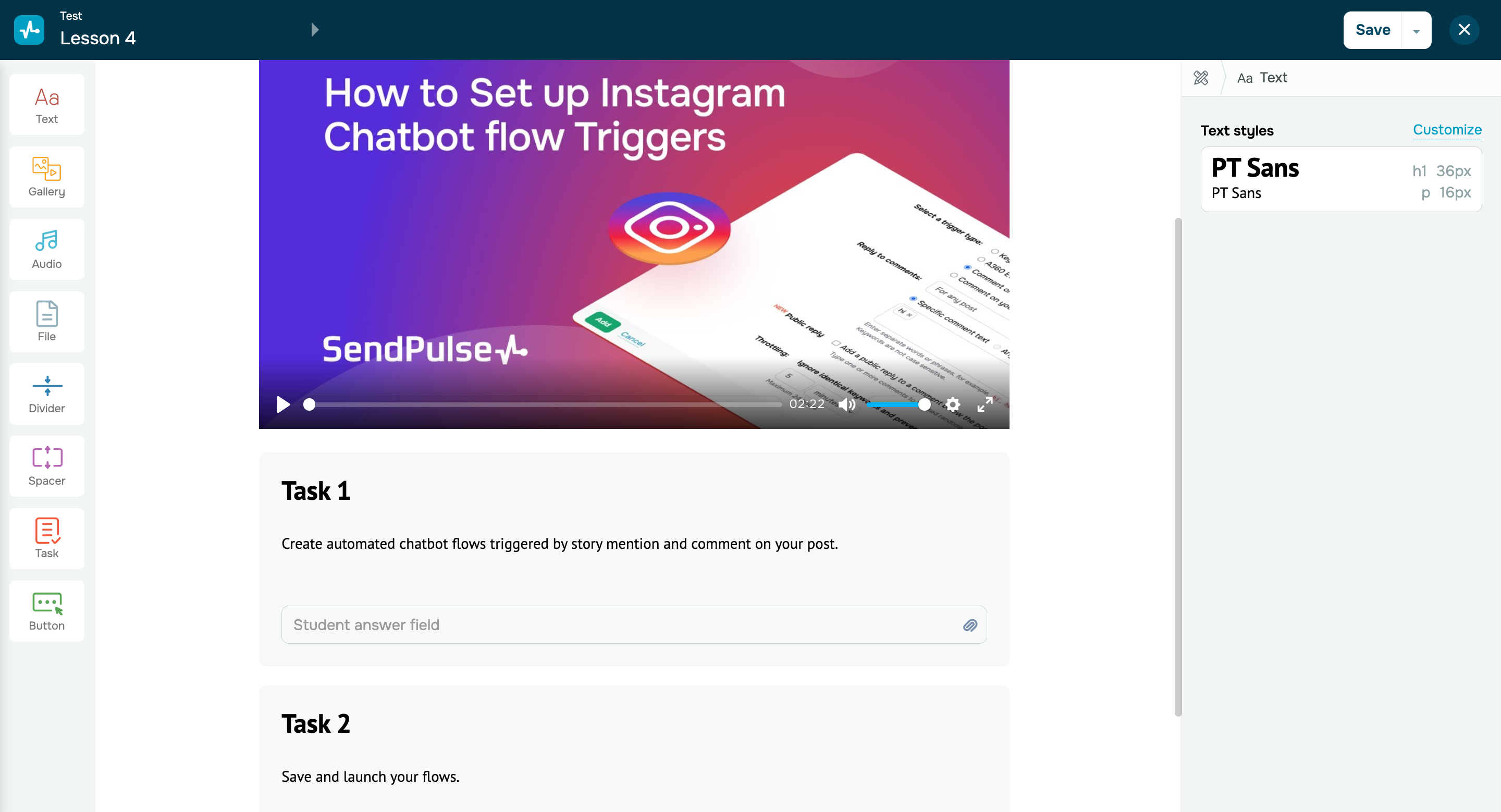 Multiple homework assignments for your course lesson