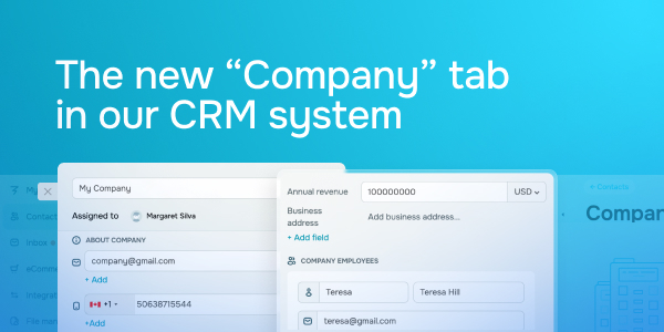 The new "Company" tab in our CRM system