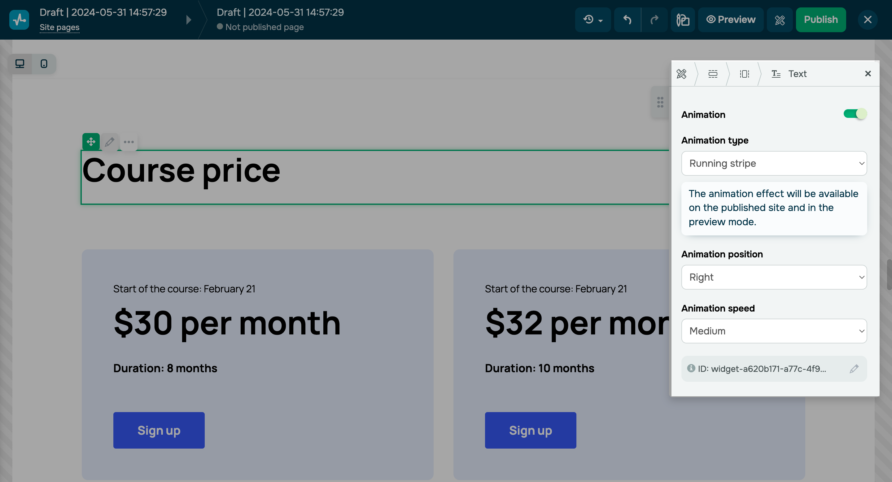 New scrolling ticker effect for website elements