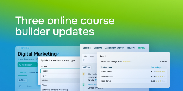 Three online course builder updates