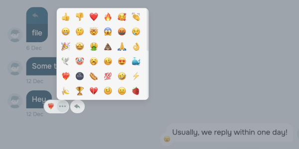 Реакції на повідомлення у WhatsApp і Telegram ботах