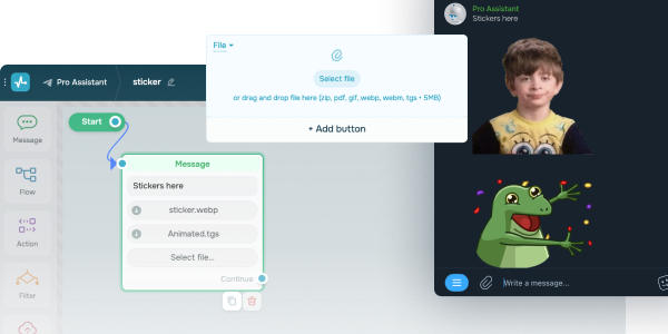 Send stickers to your Telegram chatbot subscribers