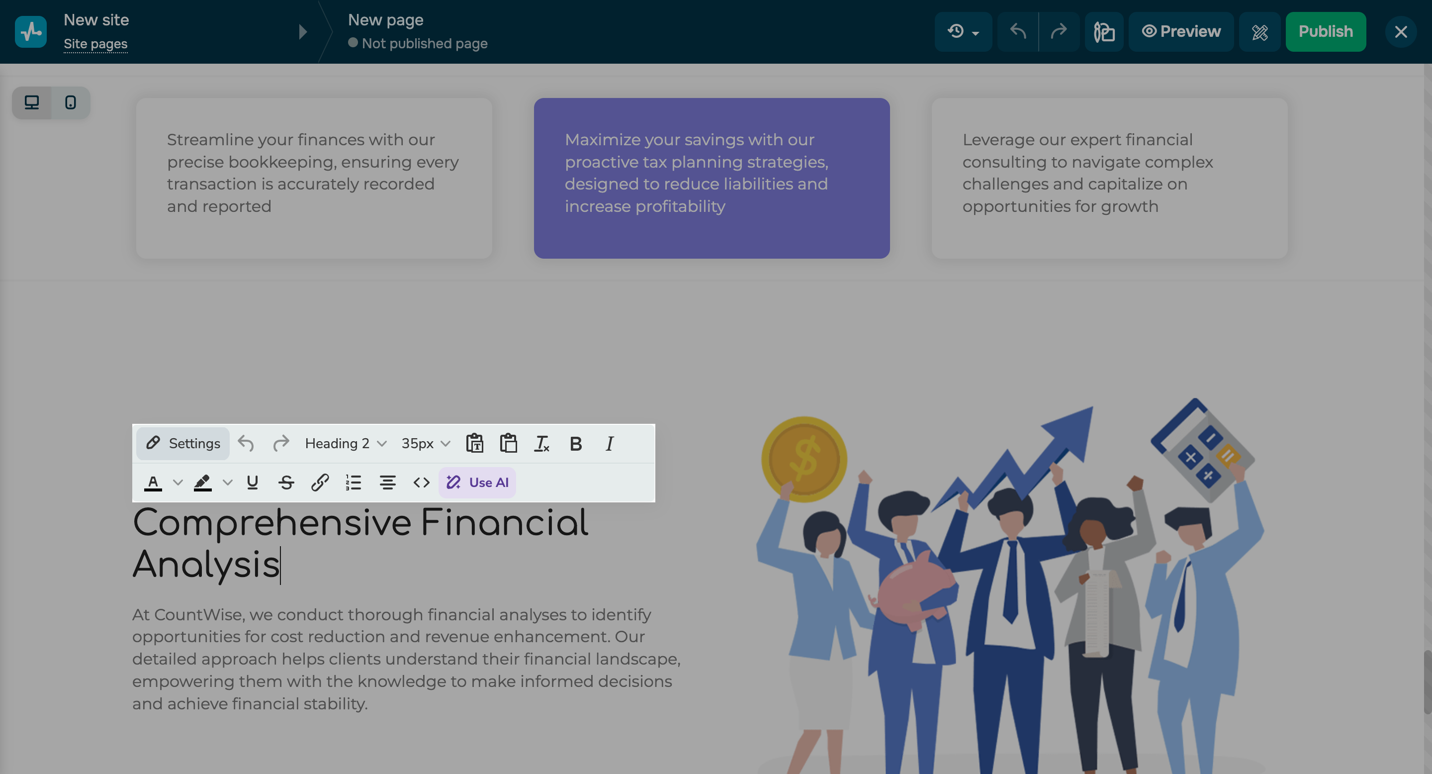 New “Text” widget features