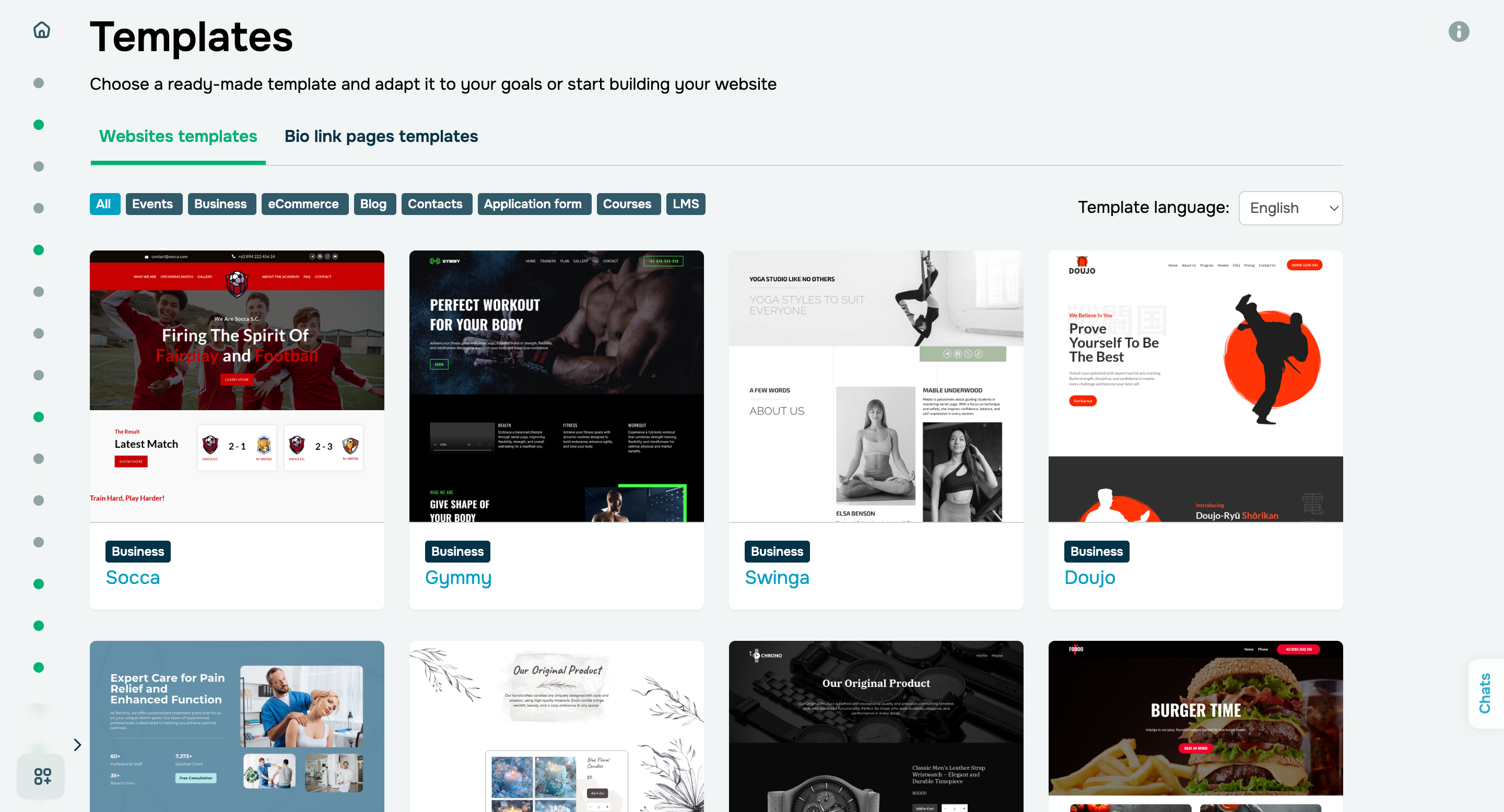 New ready-made website templates