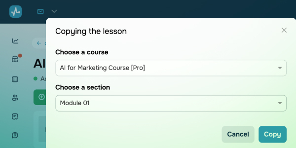 Targeted copying of course elements