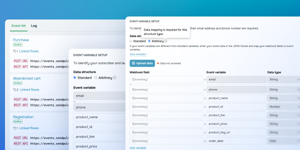 Event variable mapping