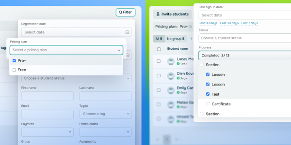 Streamline course management with new filtering options