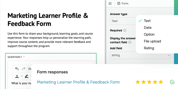 Survey forms in your online courses